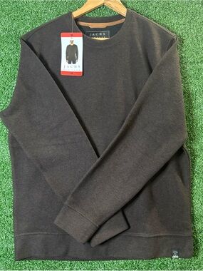 Jachs New York Sweater Mens M Brown Crew Neck Long Sleeve Classic CozyCore NWT